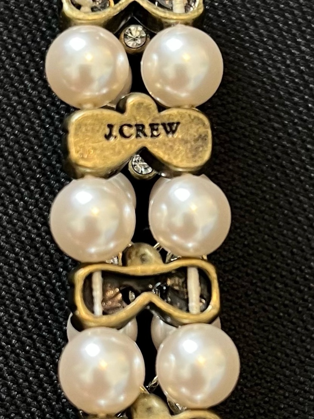 J. Crew Pearl and Crystal Stretch Bracelet - Ivory and Gold Accents - Picture 3 of 3
